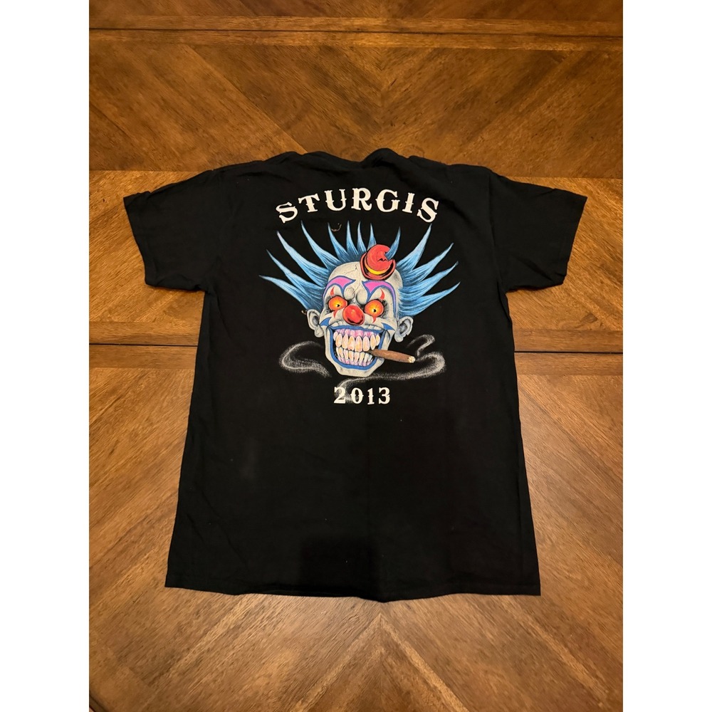 Sturgis 2013 Motorcycle Rally T-Shirt Mens M Black Evil Clown Graphic Gildan